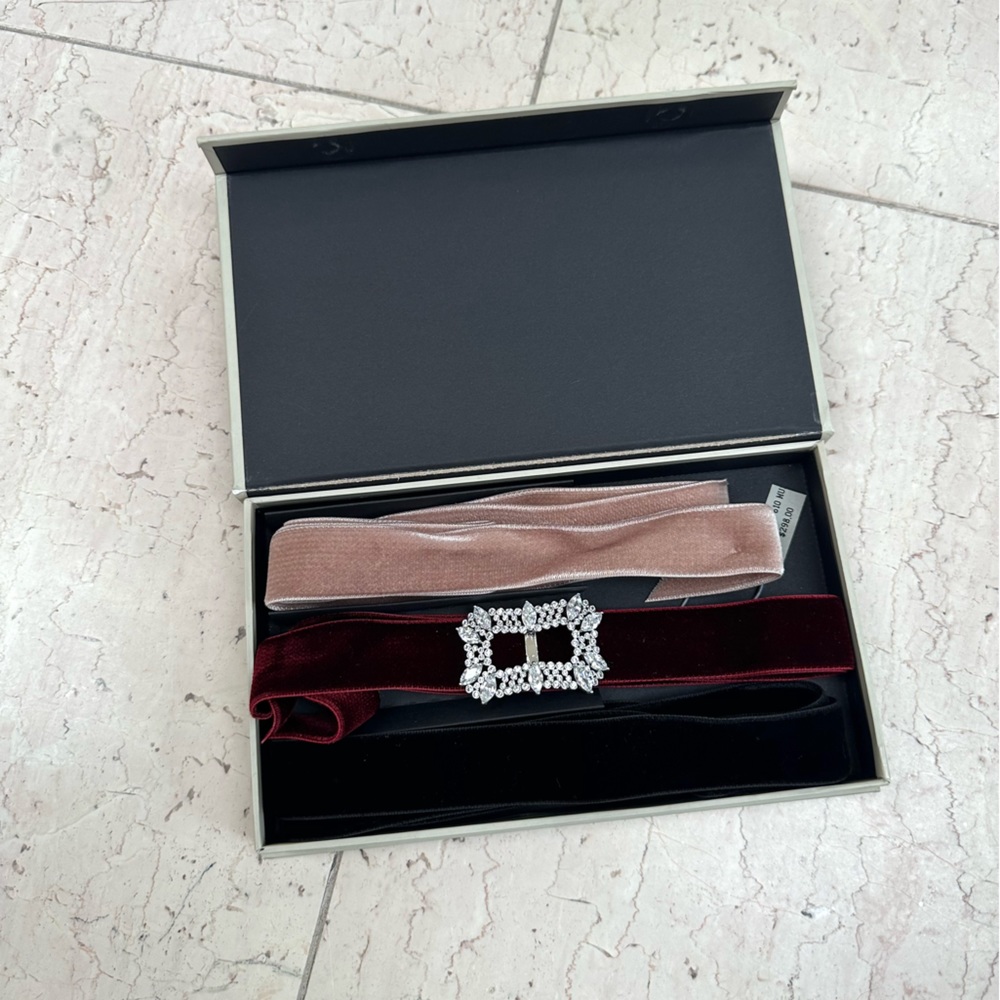 Fallon Jewelry Set of 3 Velvet Choker with Crystal Buckle - Picture 7 of 16
